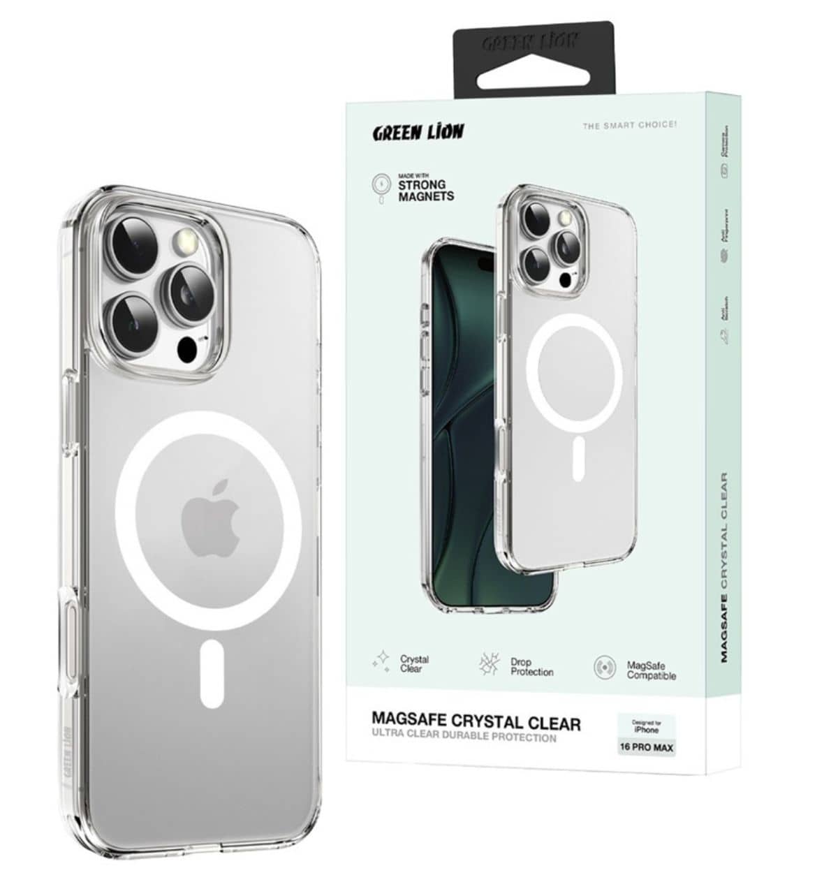 Green Lion MagSafe Crystal Clear Case for iPhone 16 Series