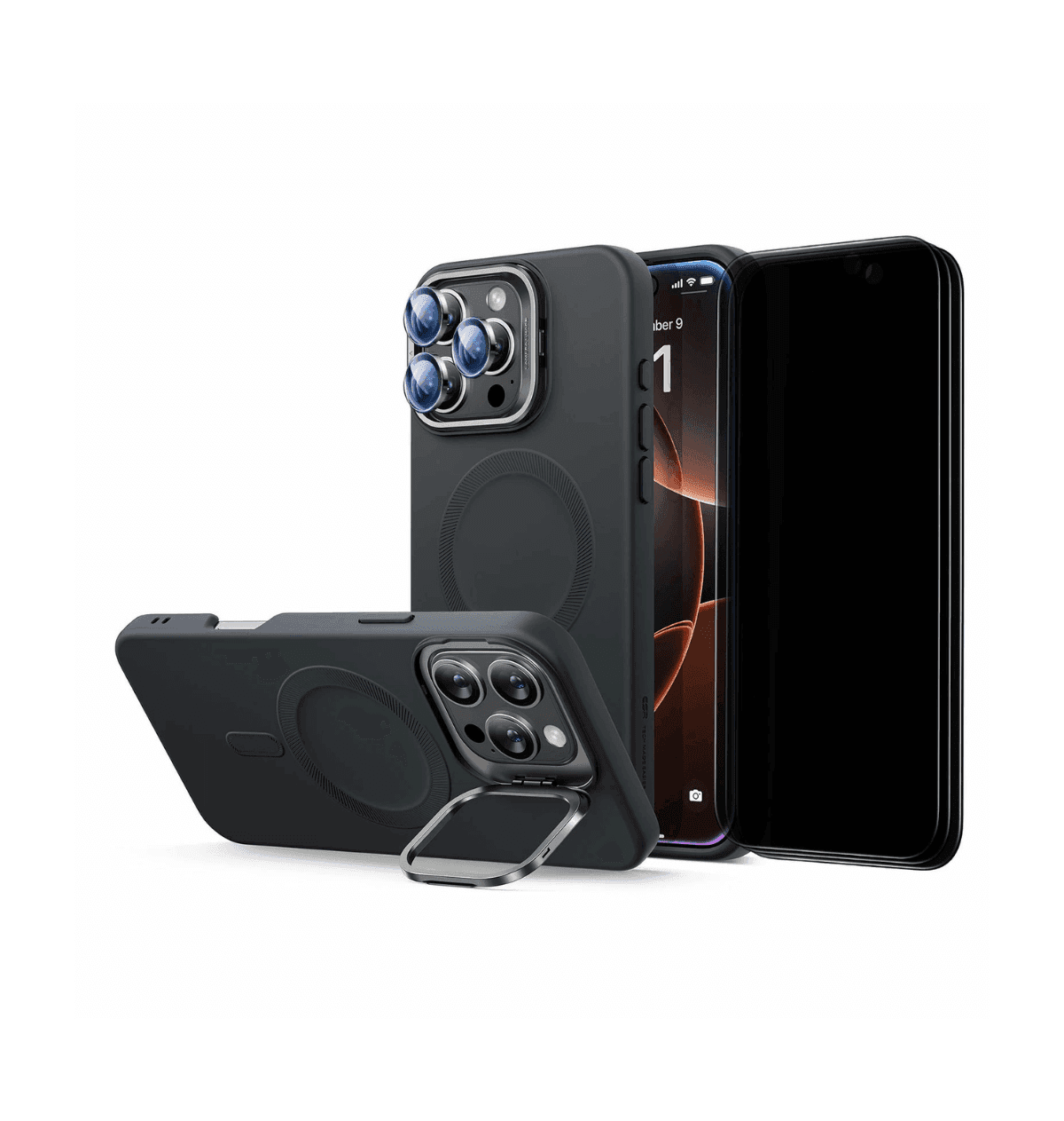 ESR Cloud Soft Case with Stash Stand Privacy Protection Bundle for iPhone 16 Pro