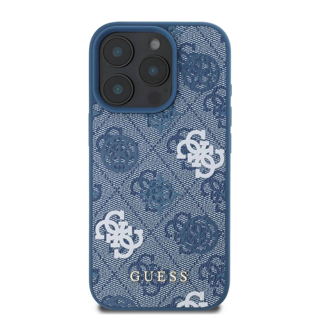 Guess PU 4G Design Hard Case With Peony For iPhone 16 Pro and Pro Max